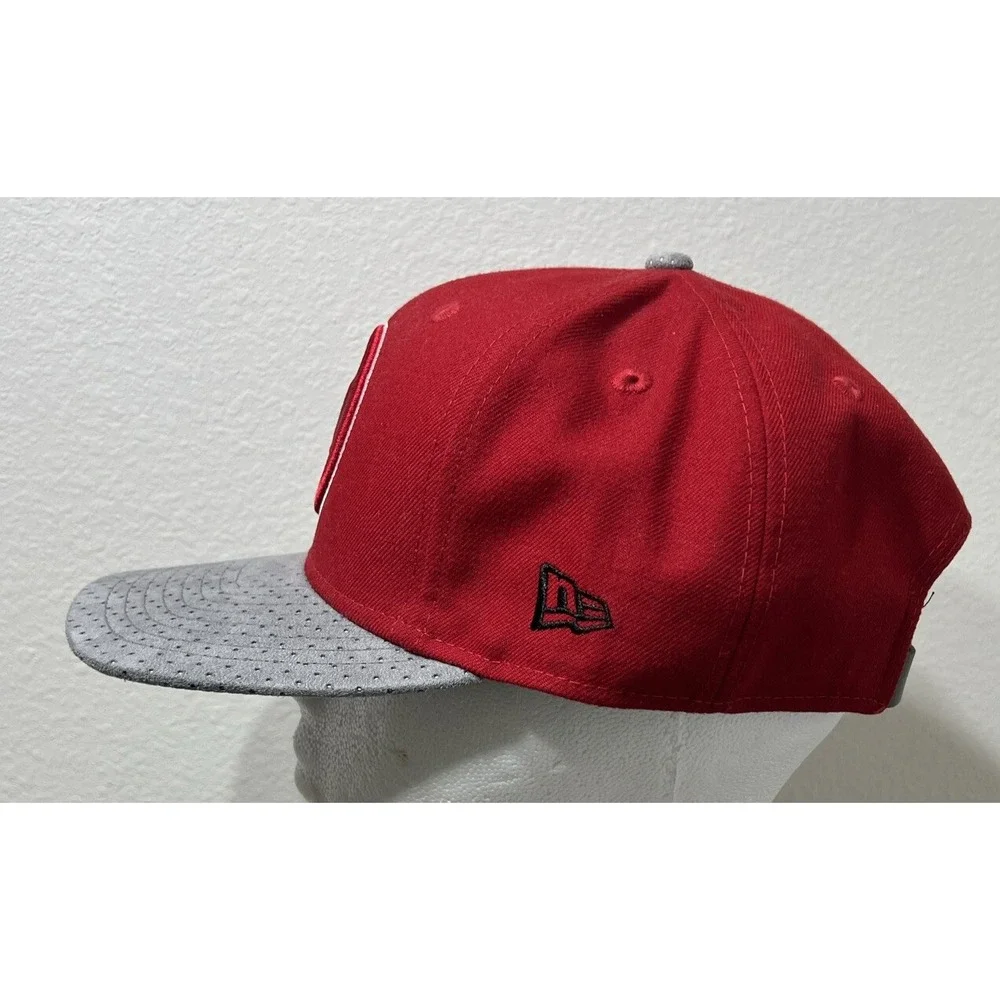 New Era 9fifty Atlanta Hawks Red Gray Adjustable Back Hat Ball Cap Original‎ Fit
